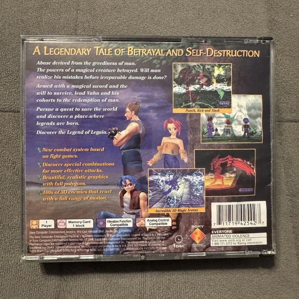 Legend of Legaia (Sony PlayStation 1, 1999) Complete PS1 CIB w/ Manual Tested